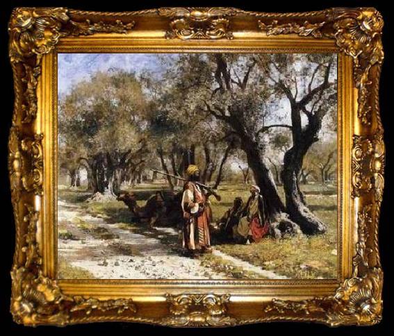 framed  unknow artist Arab or Arabic people and life. Orientalism oil paintings  279, ta009-2